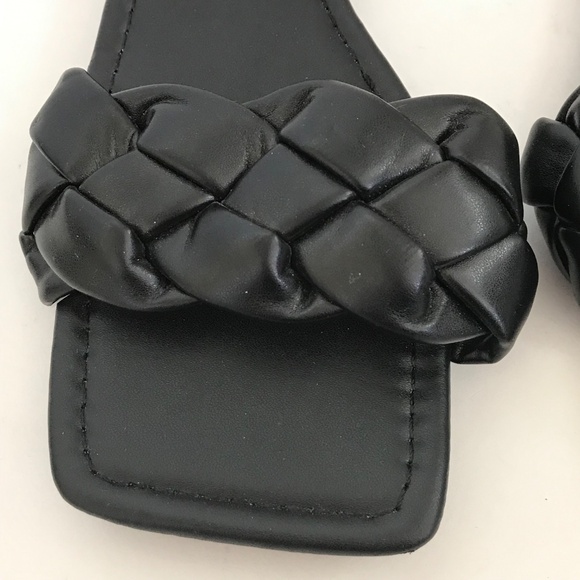 MUSSHOE Slip On Slide Sandals Black Flats Women’s Size 7 NWT - Picture 5 of 16